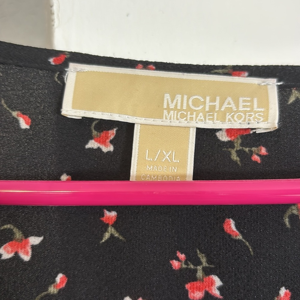 MICHAEL Michael Kors Black and Red Floral Blouse - Picture 4 of 5
